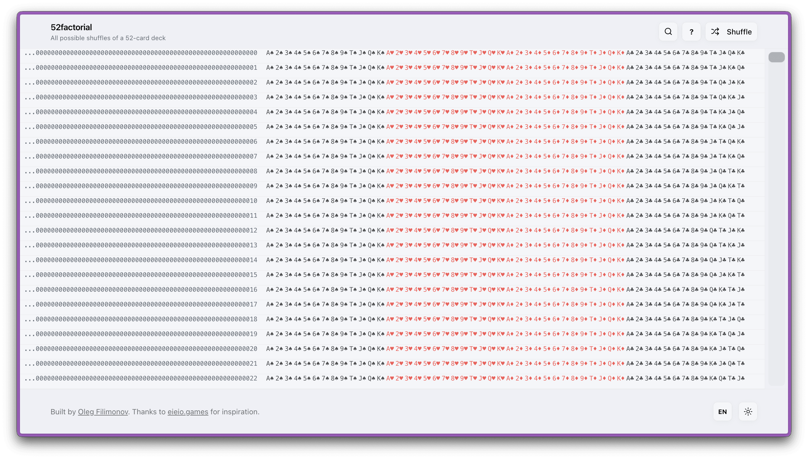 52factorial Screenshot 1